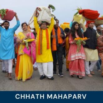 Chatth Festival celebrated by Radha Krishna Temple & Bidesia Group