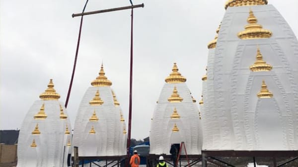 Temple Shikharas Installed – Celebrating An Auspicious Milestone