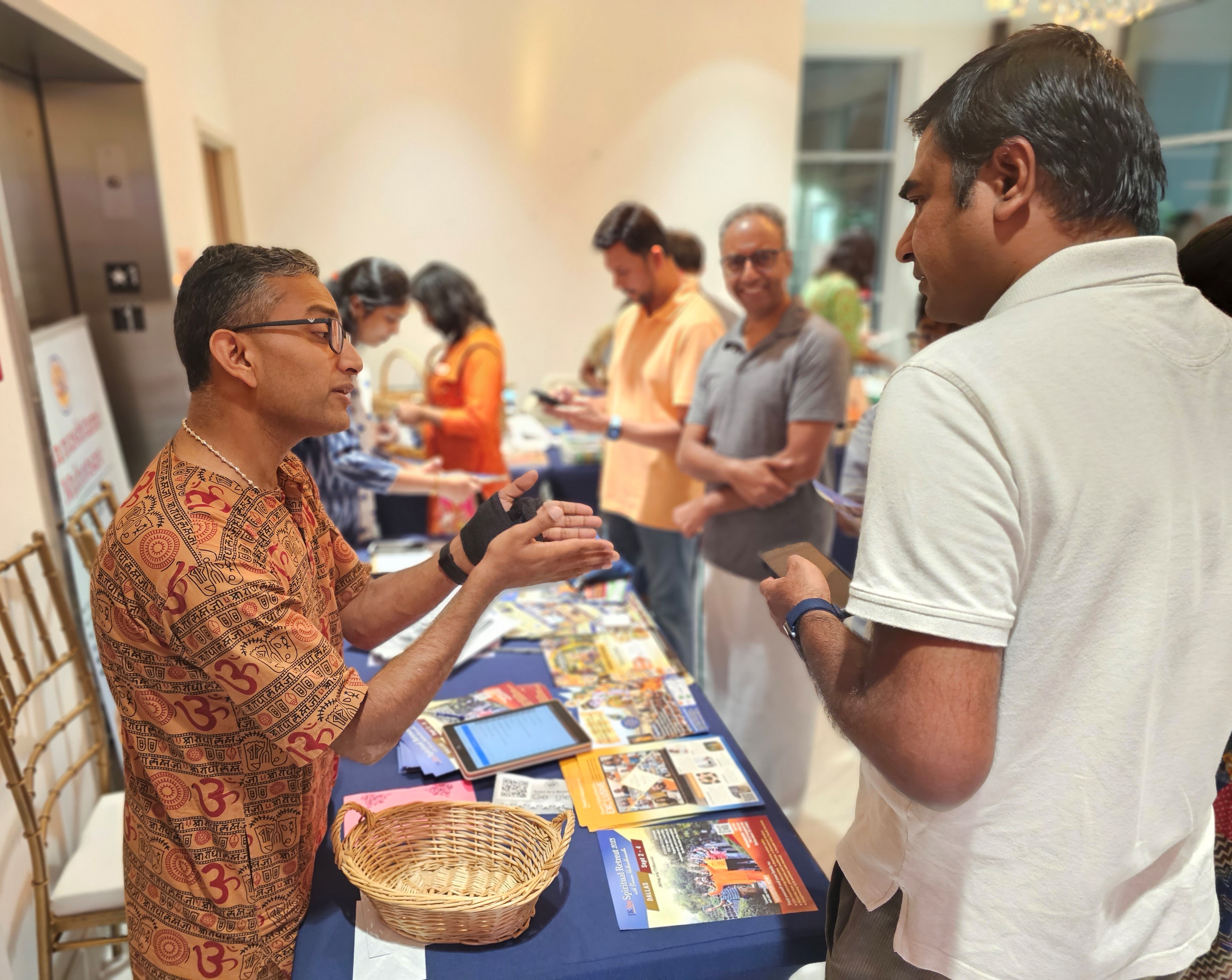 Volunteers serving food