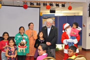 Allen Mayor Explains the Importance of Community Service to Youth at Radha Krishna Temple Dec 23rd Kids Helping Kids Event 